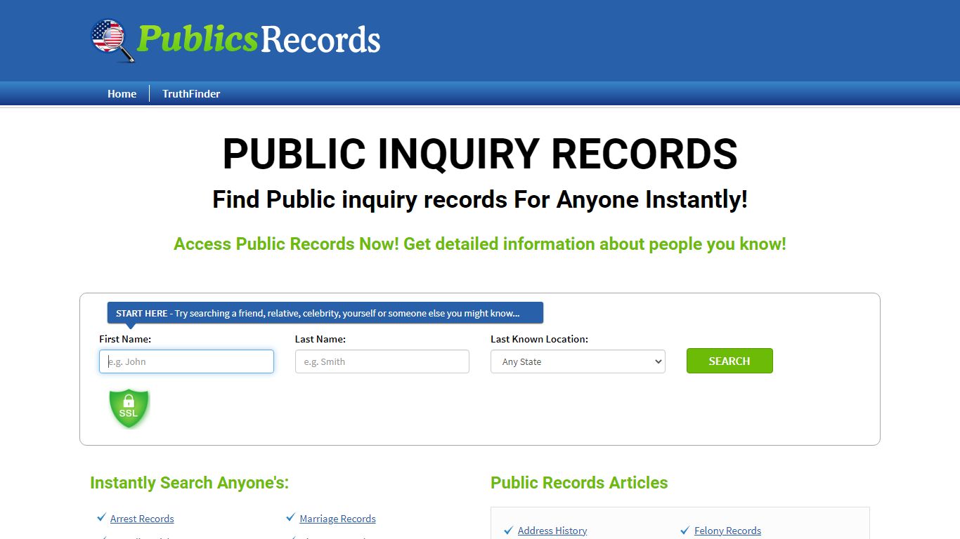 Find Public inquiry records For Anyone Instantly!