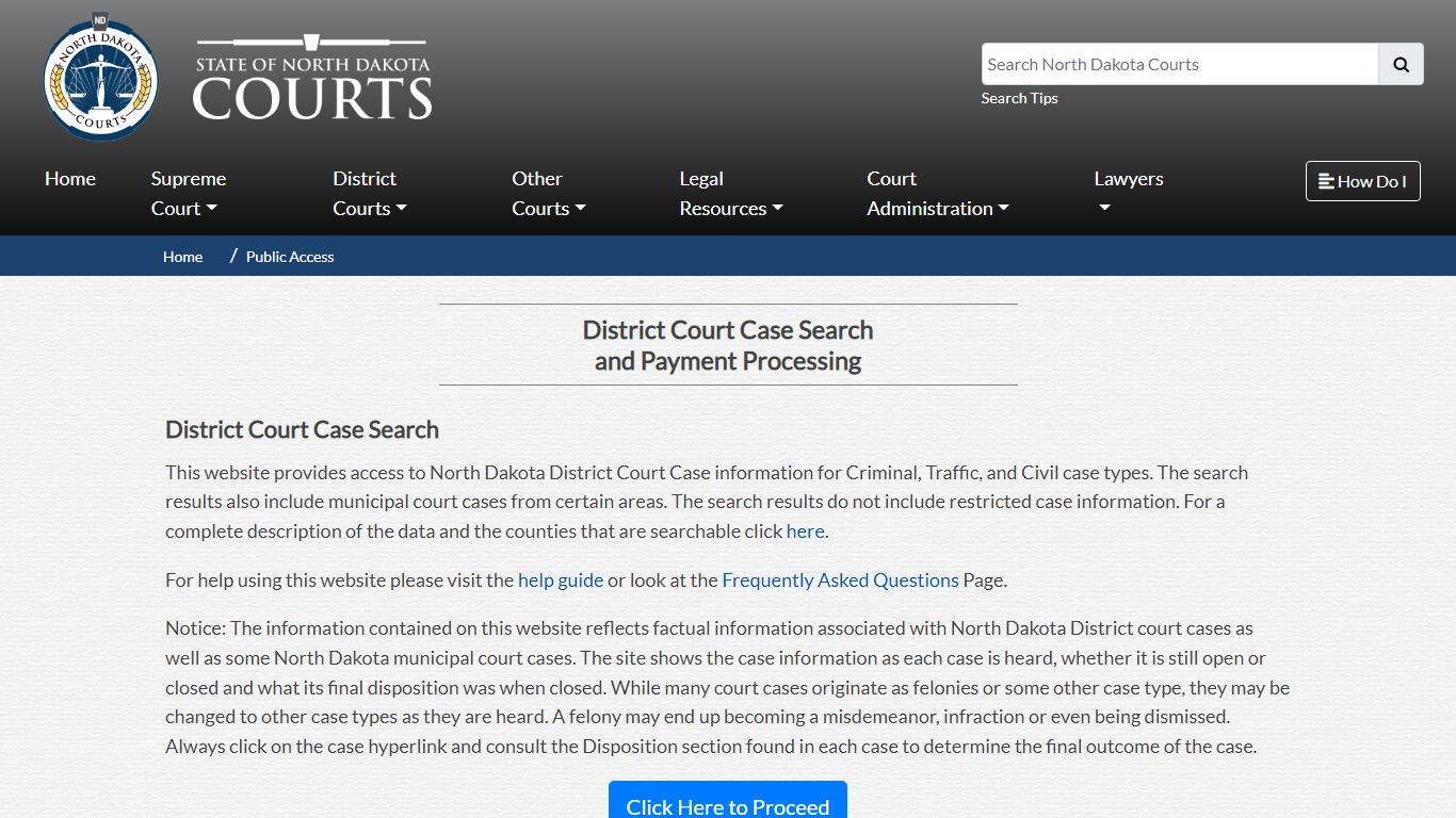 District Court Case Search and Payment Processing